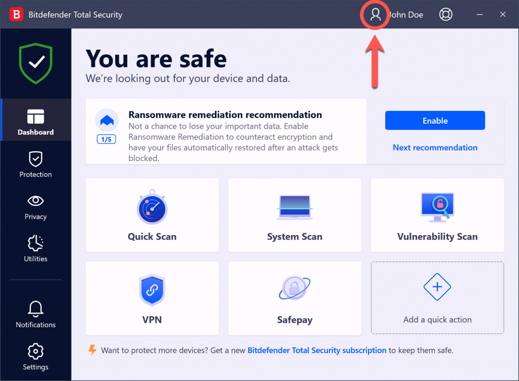 Bitdefender Total Security - 3 Year 5 Devices Activation - LATEST VERSION