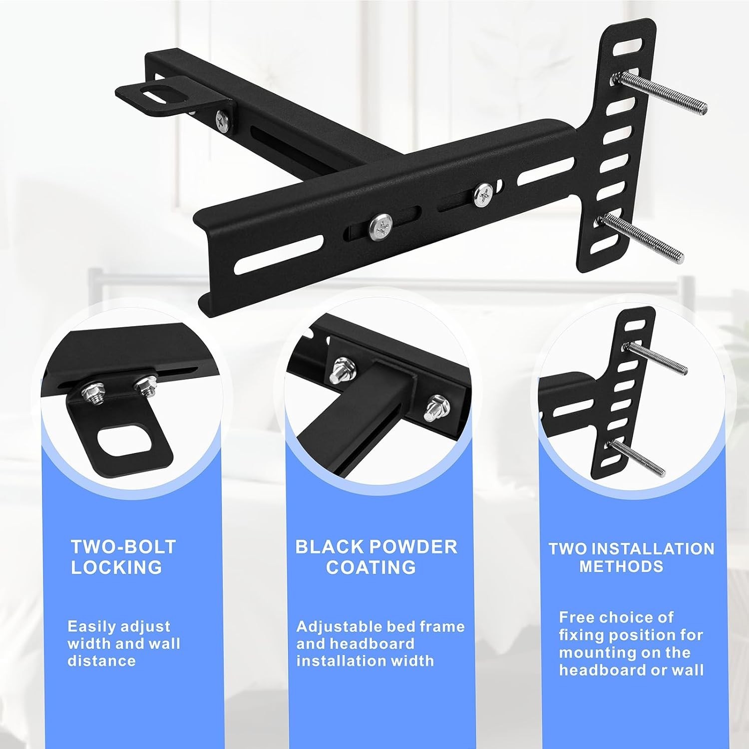 Adjustable Headboard Brackets,Universal Headboard Bracket Kit Metal Bed Frame