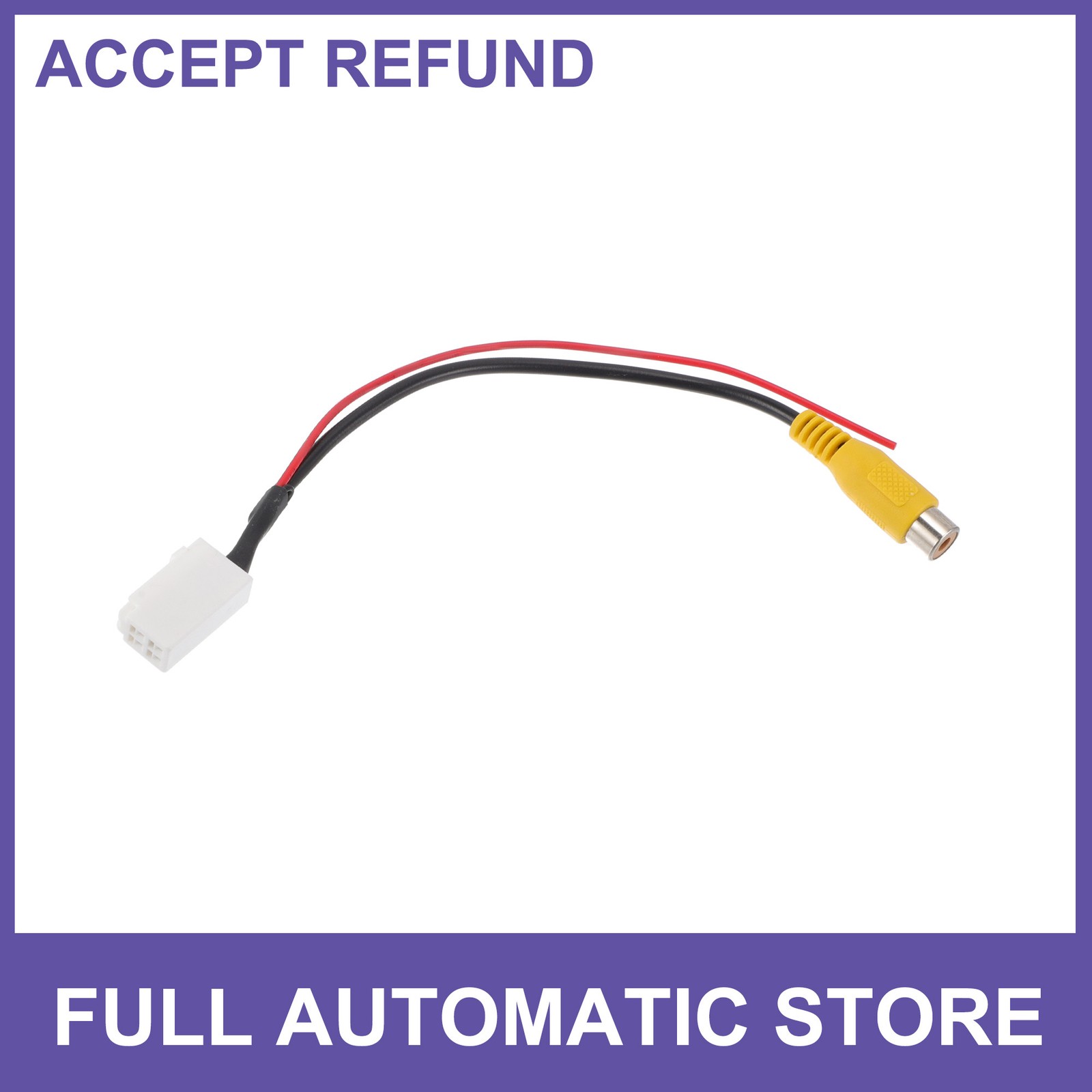 Rear View Camera Adapter Wire Harness Cable fit for Toyota RCA Black 1 Pcs