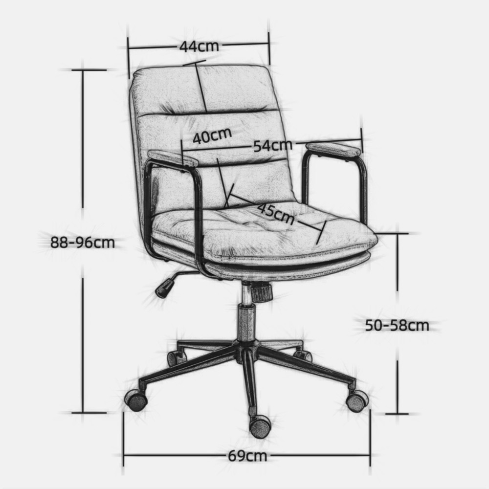 Office Chair Home Office Desk Chair Rolling Swivel Chair with Padded Armrest