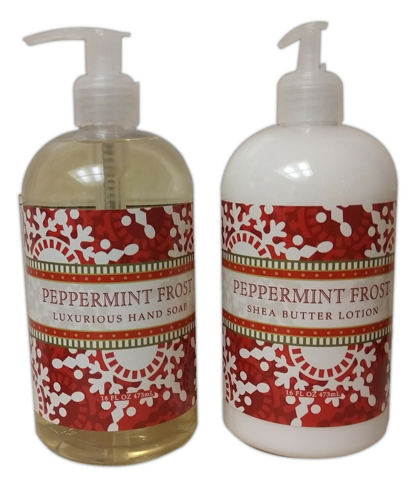 Greenwich Bay PEPPERMINT FROST Shea Butter Hand Soap & Lotion Set, 16oz. Each