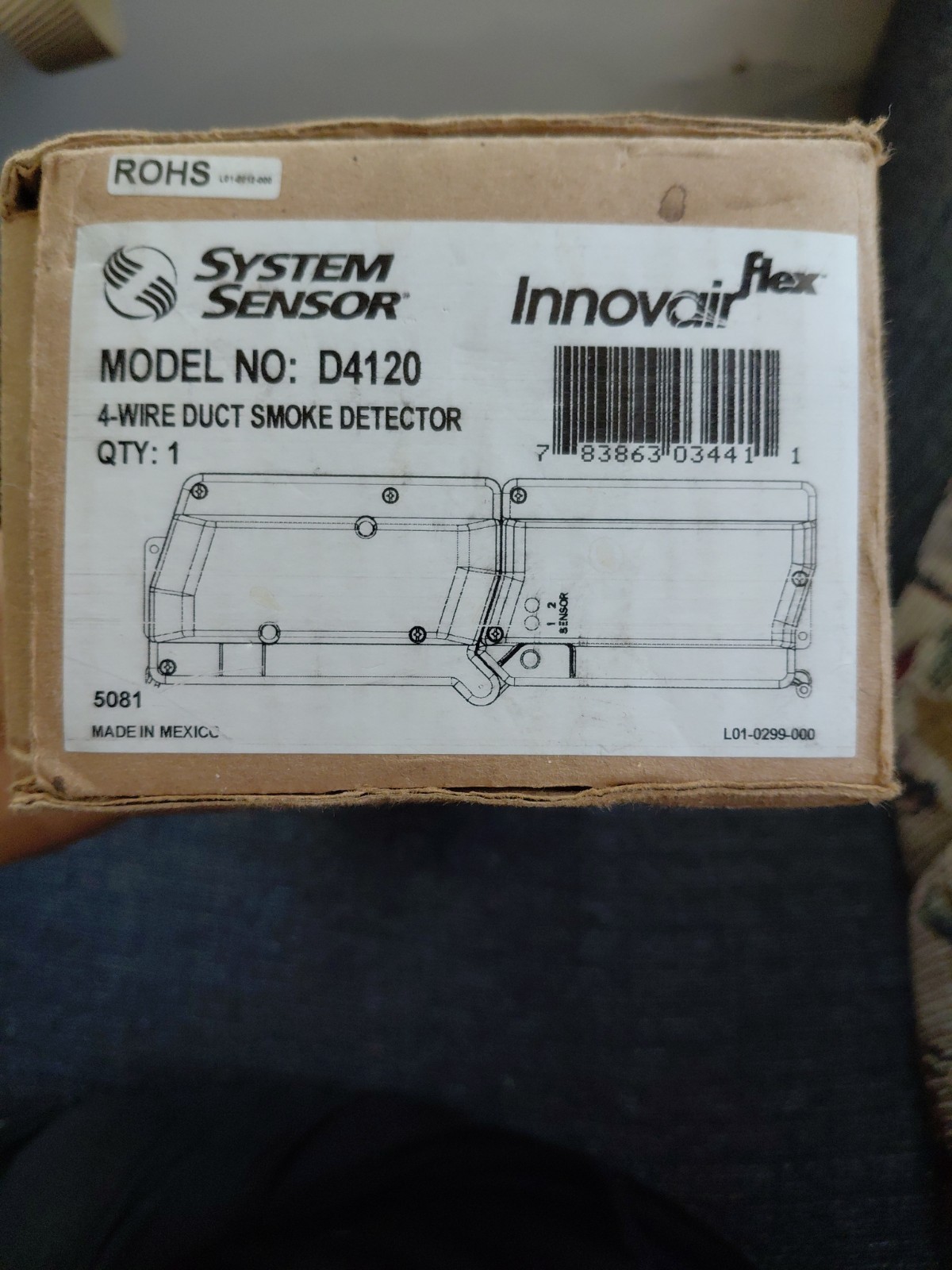 Innovair Flex System Sensor D4120 4-Wire Duct Smoke Detector