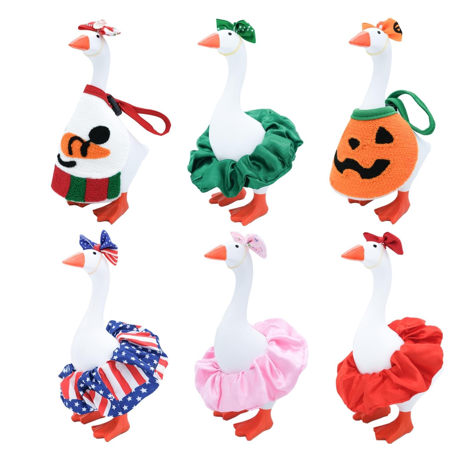 Wenoanew Mini Desk Goose with Outfits 7'' Porch Magnetic White