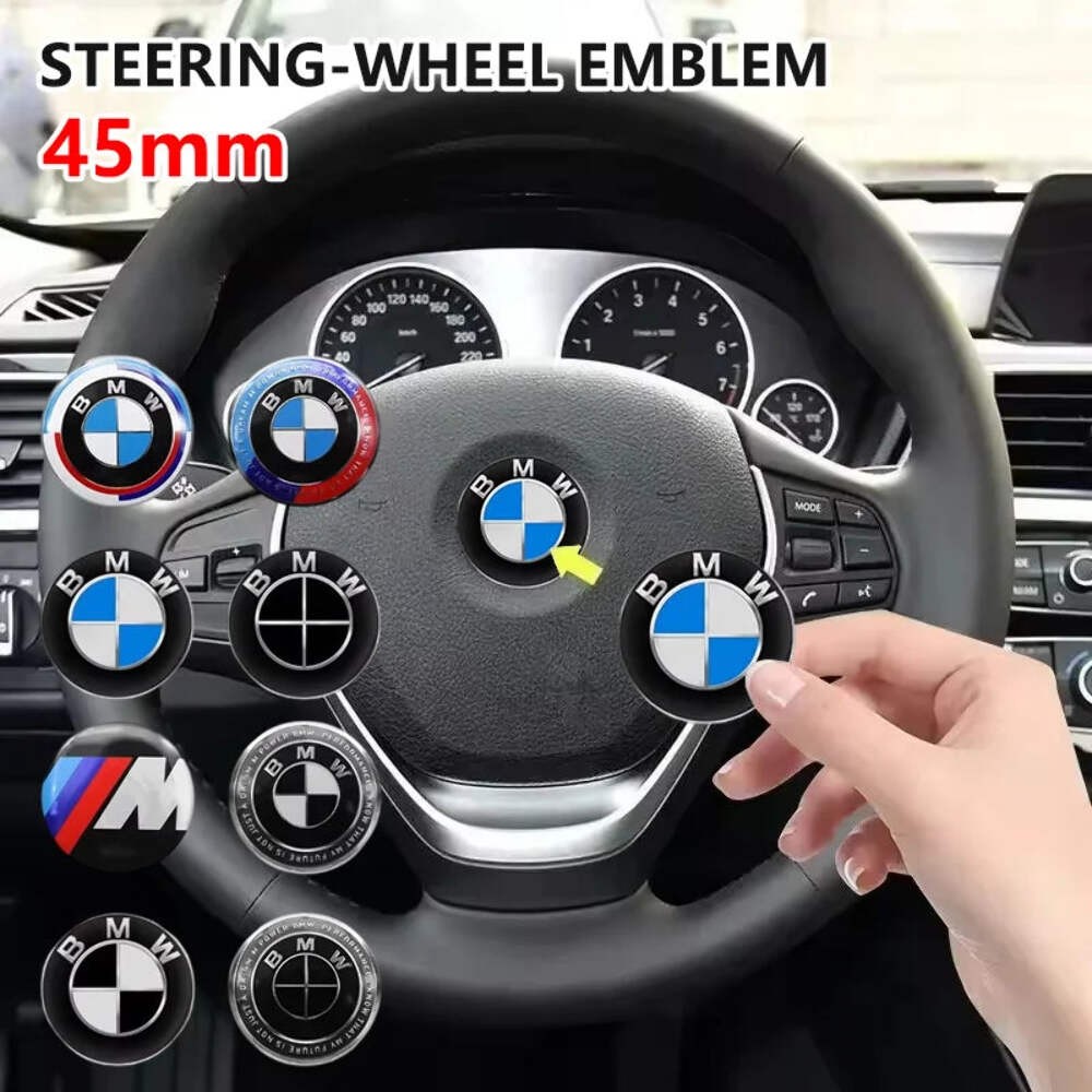 45mm Car Steering Wheel Emblem Sticker Accessories For BMW E36 E39 E46 E53 E60 E