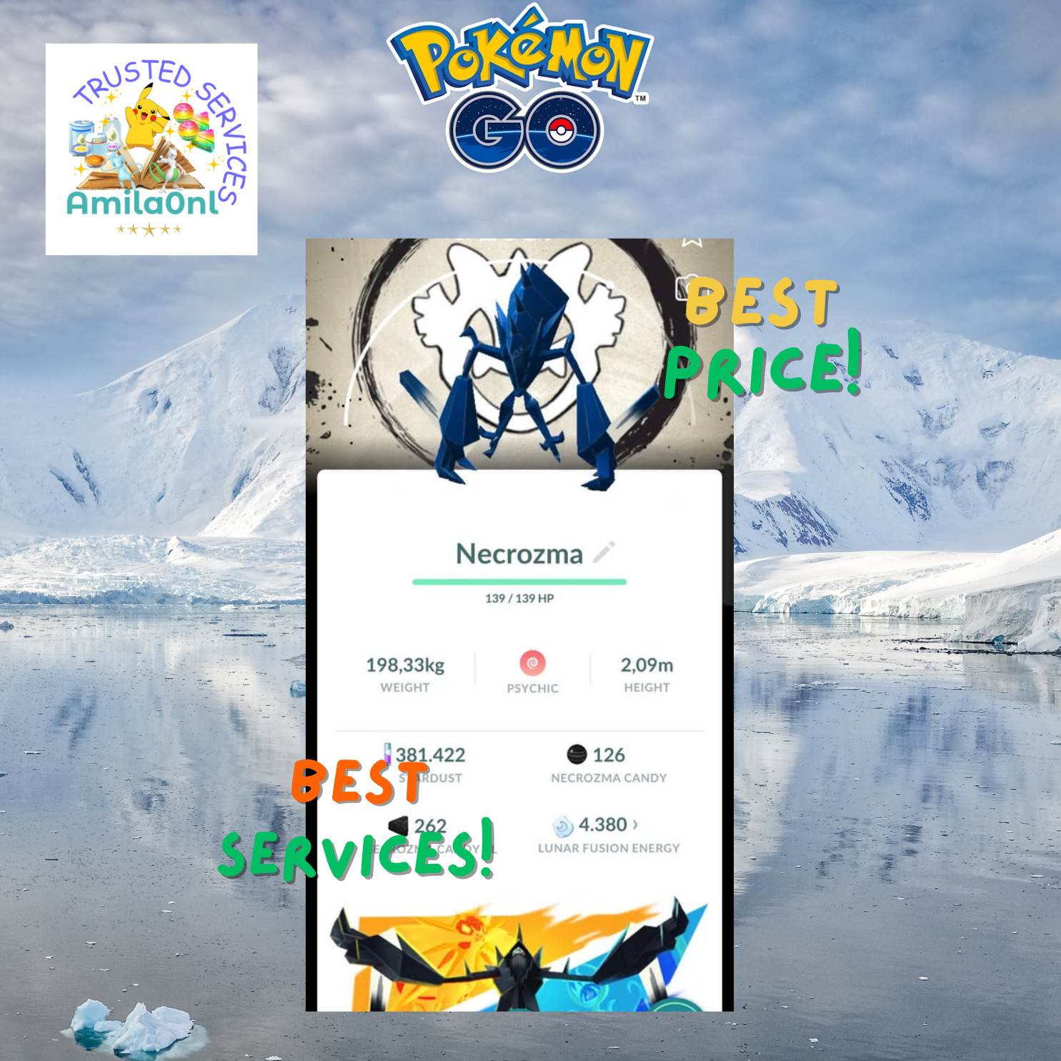 Pokémon Go✿Shiny NECROZMA✿Gofest 2026 Back ground✿TRADE20k✿PTCentral✿Digital