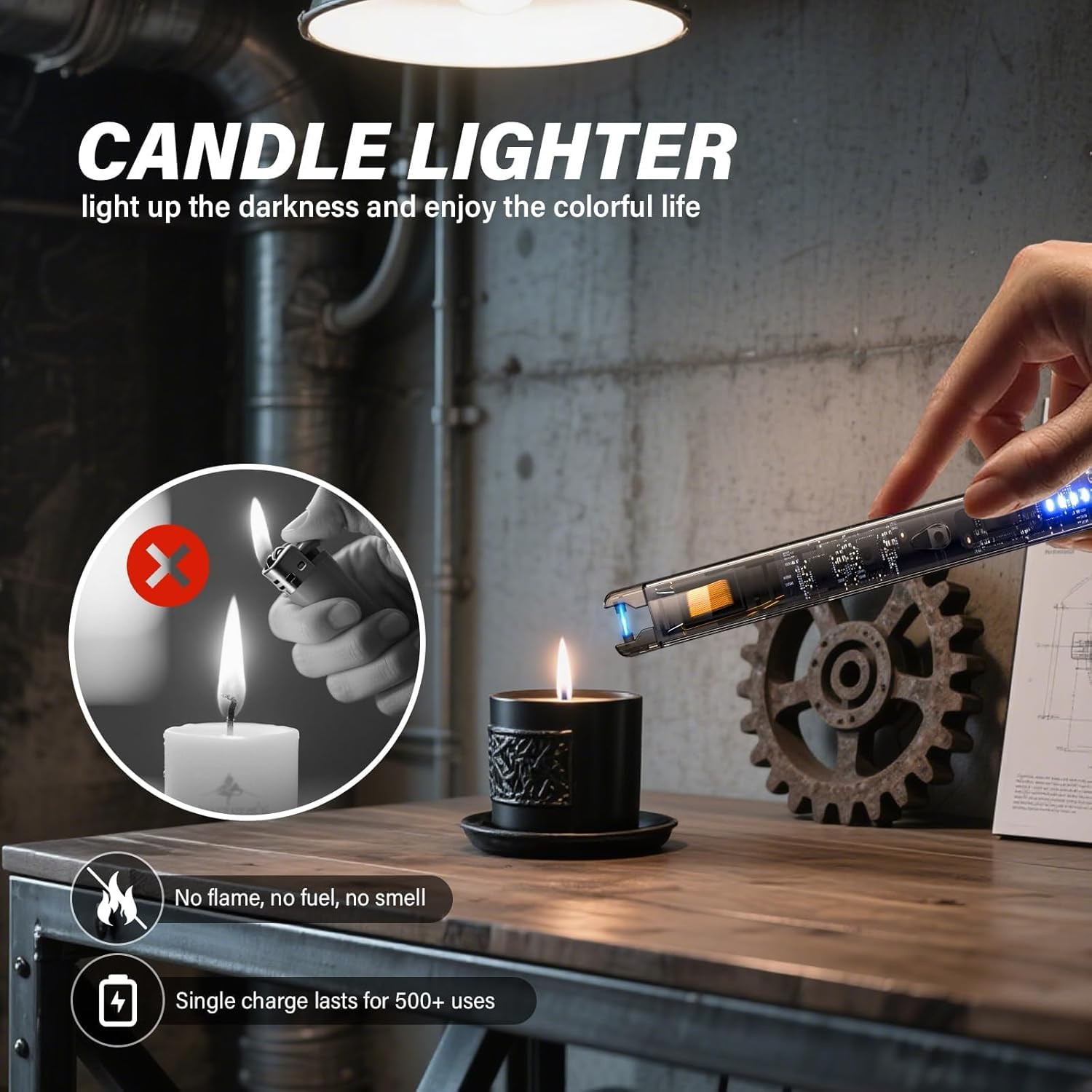 USB Rechargeable Electric Candle Lighters - 2 Pack, Windproof & Safe Design