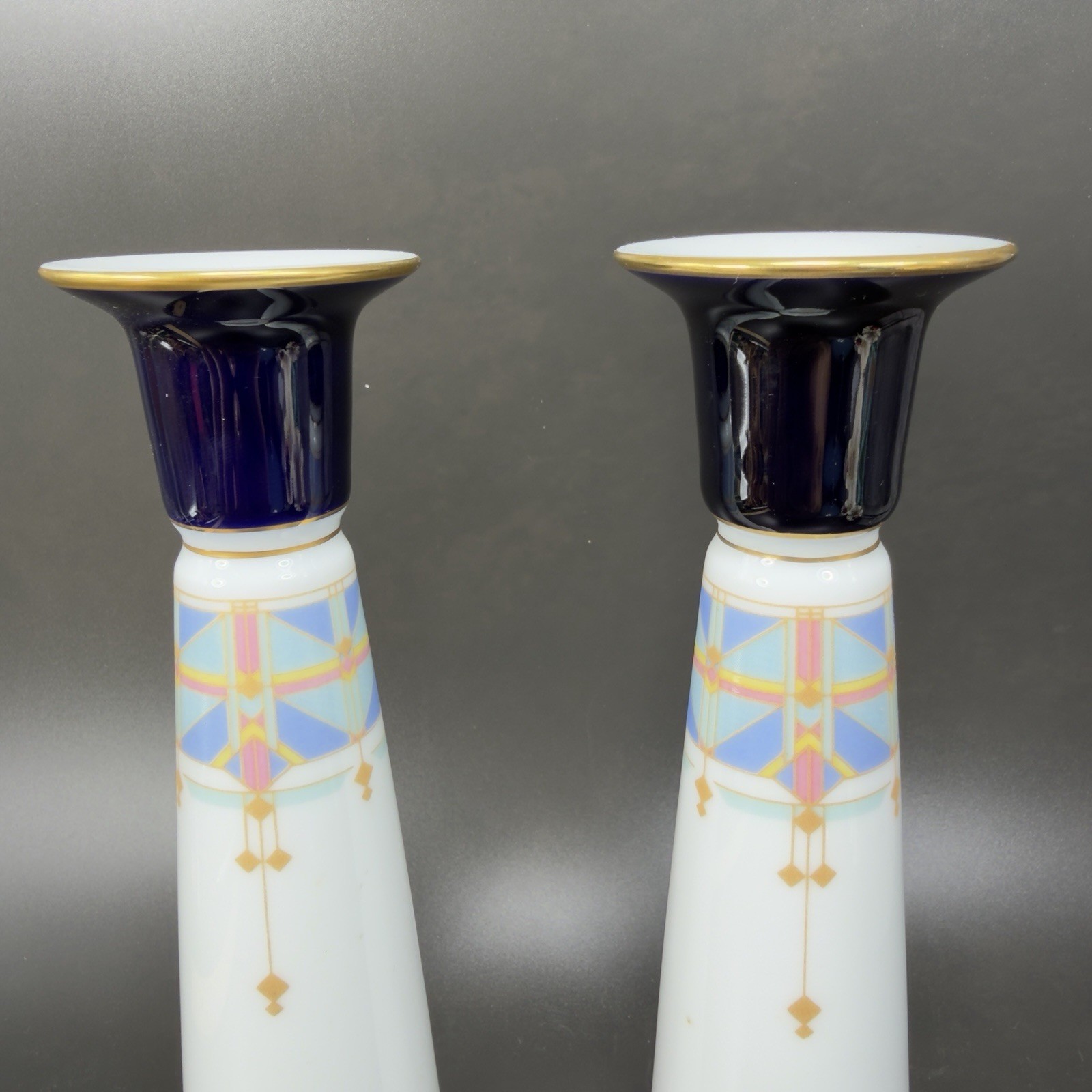 Noritake Fine Porcelain Legacy Porcelain Candle Stick Holder Votive Set 2 VTG