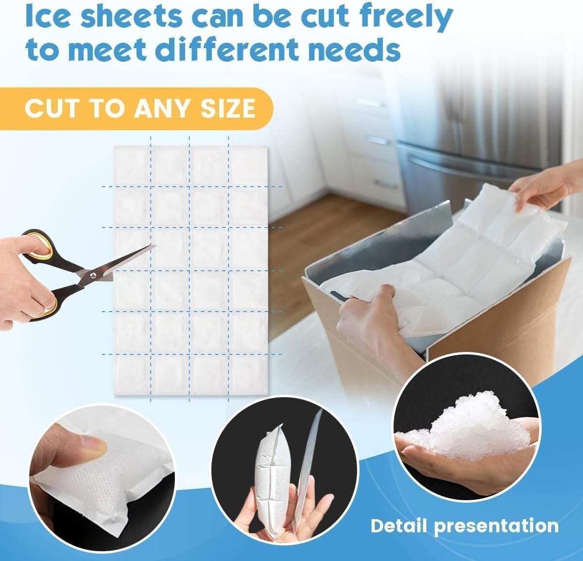 Ice Sheets for Coolers Reusable - Ice Pack Sheets - Ice Mat with Flexible 96 Ice