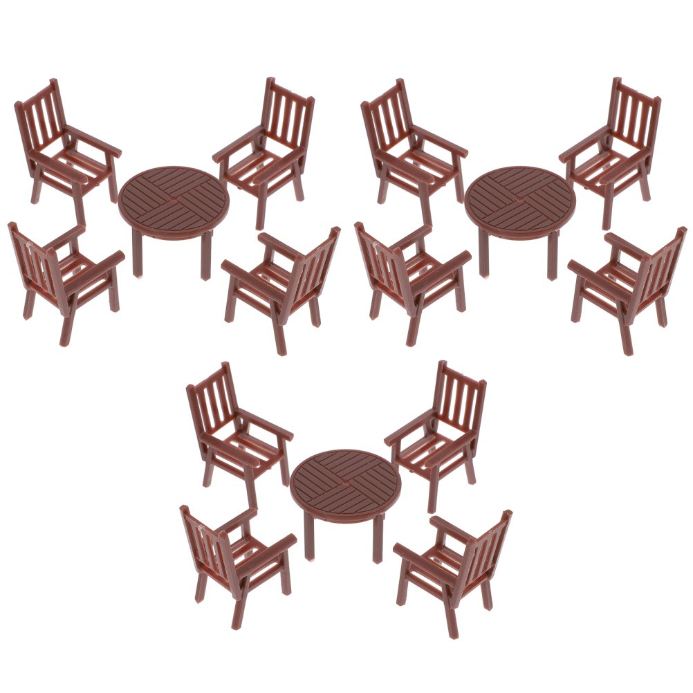 4 Sets Mini Table Chair Set Plastic Playhouse Decor Children Plaything Accessory