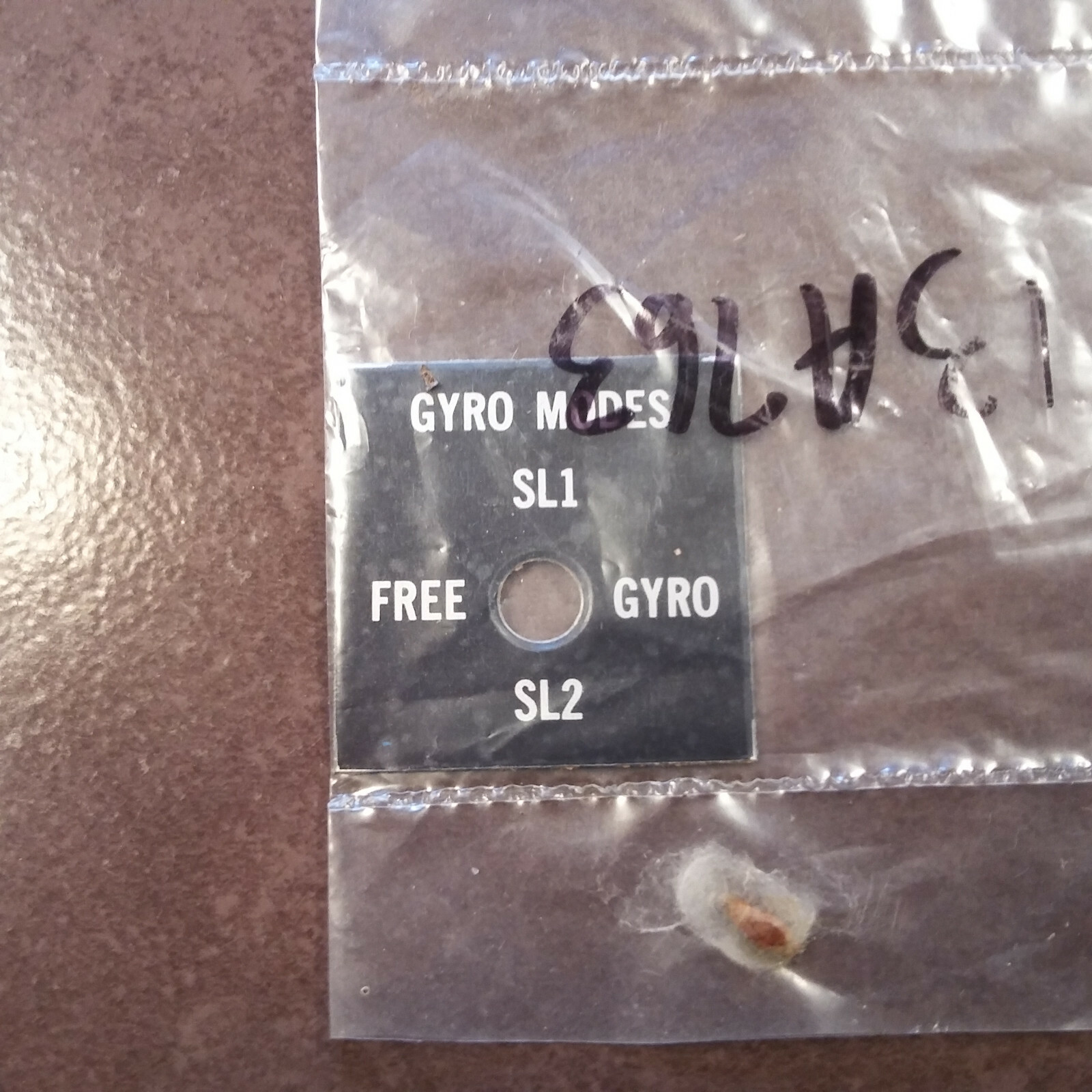 Edo Gyro Modes: "SL1-FreeGyro-SL2" Instrument Panel Placard. New