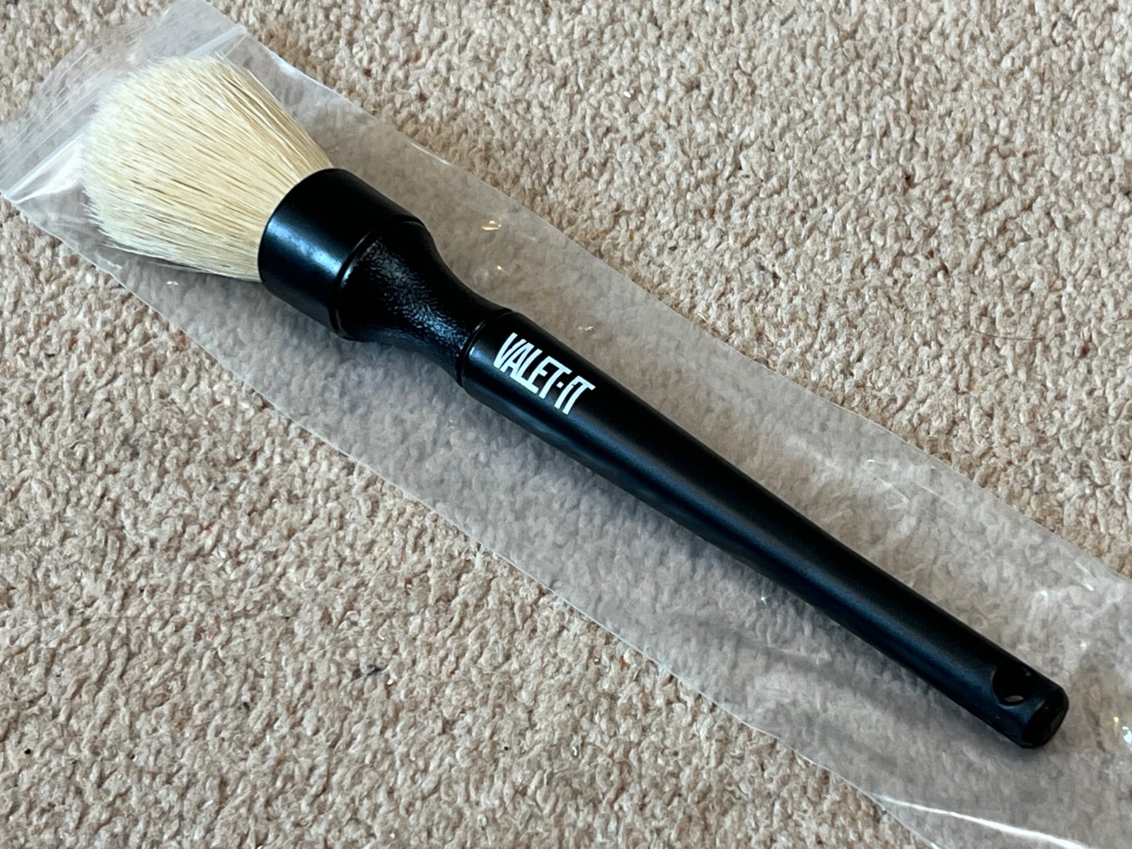 VALET-IT BOAR HAIR BRUSH CAR AUTO DETAILING BRUSH BLACK