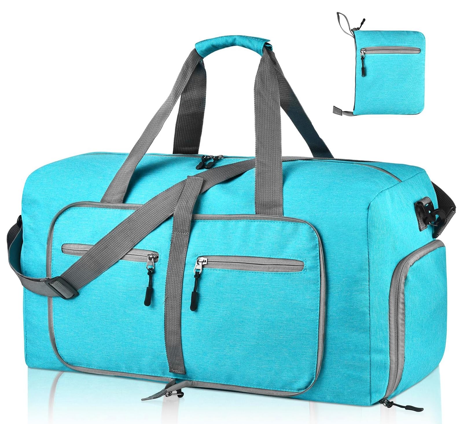 40L Travel Duffle Bag for Men Women - Foldable Duffel Bag with Shoes Compartm...