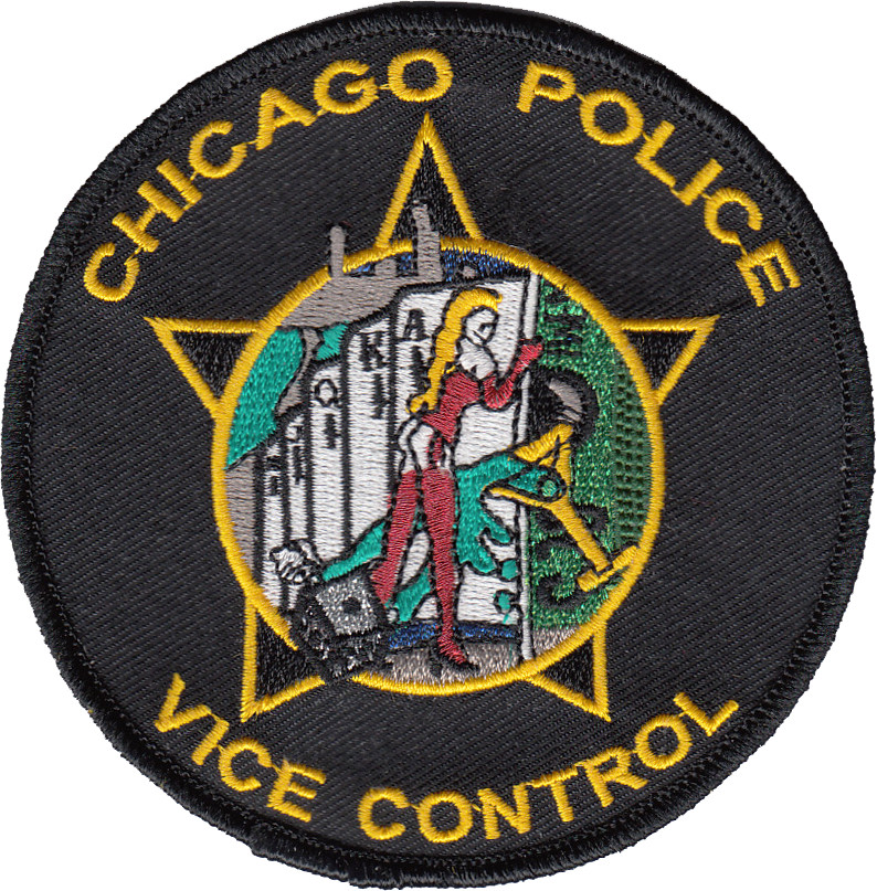CHICAGO POLICE DEPARTMENT PATCH: Vice Control (Round Black)