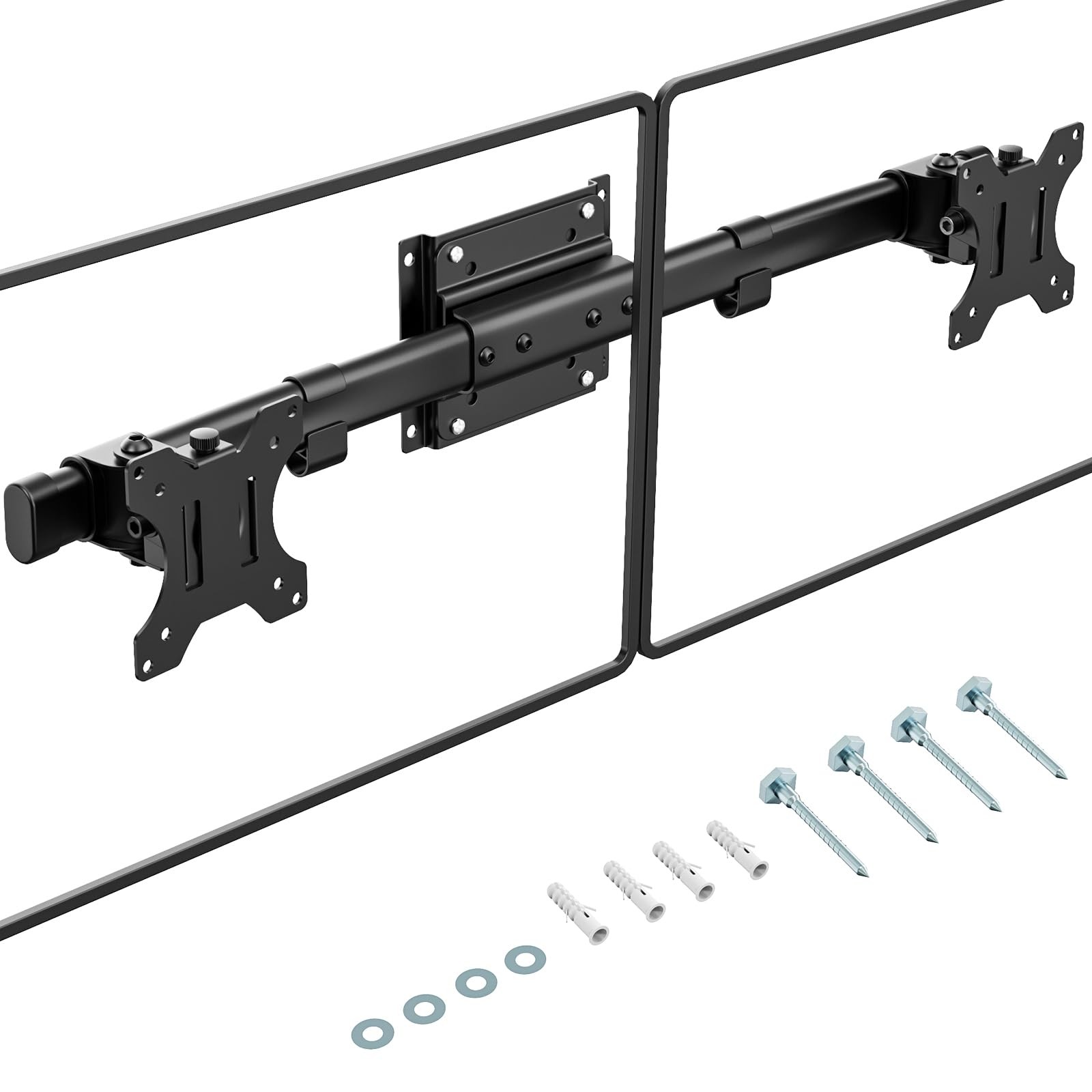 Dual Monitor Wall Mount Horizontal Assembly Mount for 2 Monitor Screens up to...