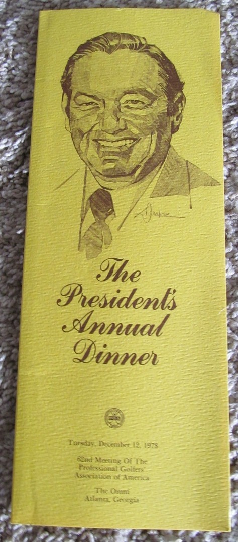 1978 PGA MENU-SIGNED WARREN ORLICK, LEO FRASER, MAX ELBIN, HAROLD SARGENT