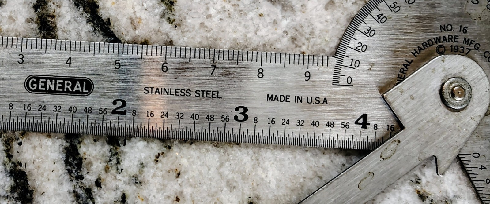 🗽GENERAL No. 16 RULE GAGE PROTRACTOR DRILL POINT CENTER EXCELLENT CONDITION