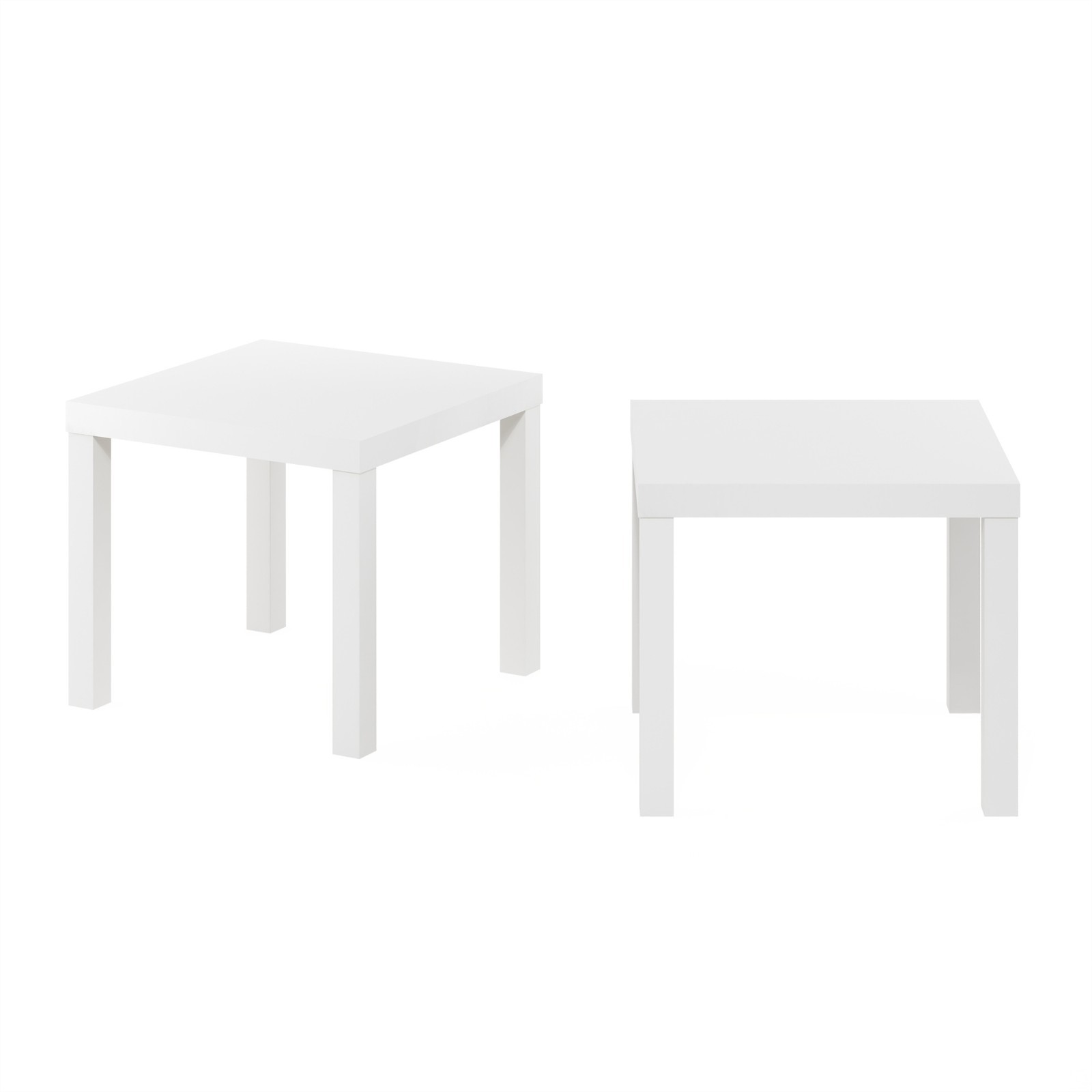 Classic Square Side Table, Set of 2, White