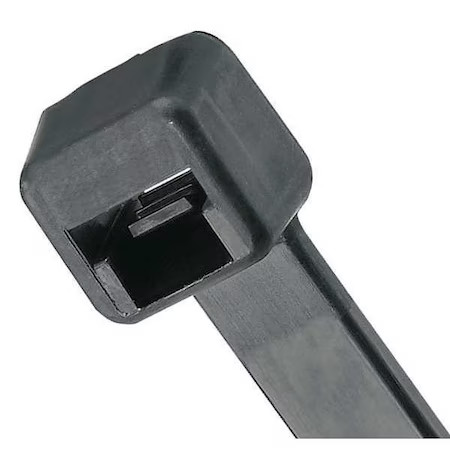 Panduit Plt1m-M0 Cable Tie, 4 In L, 4 In Max Bundle Dia., Black, Nylon 6/6, 18