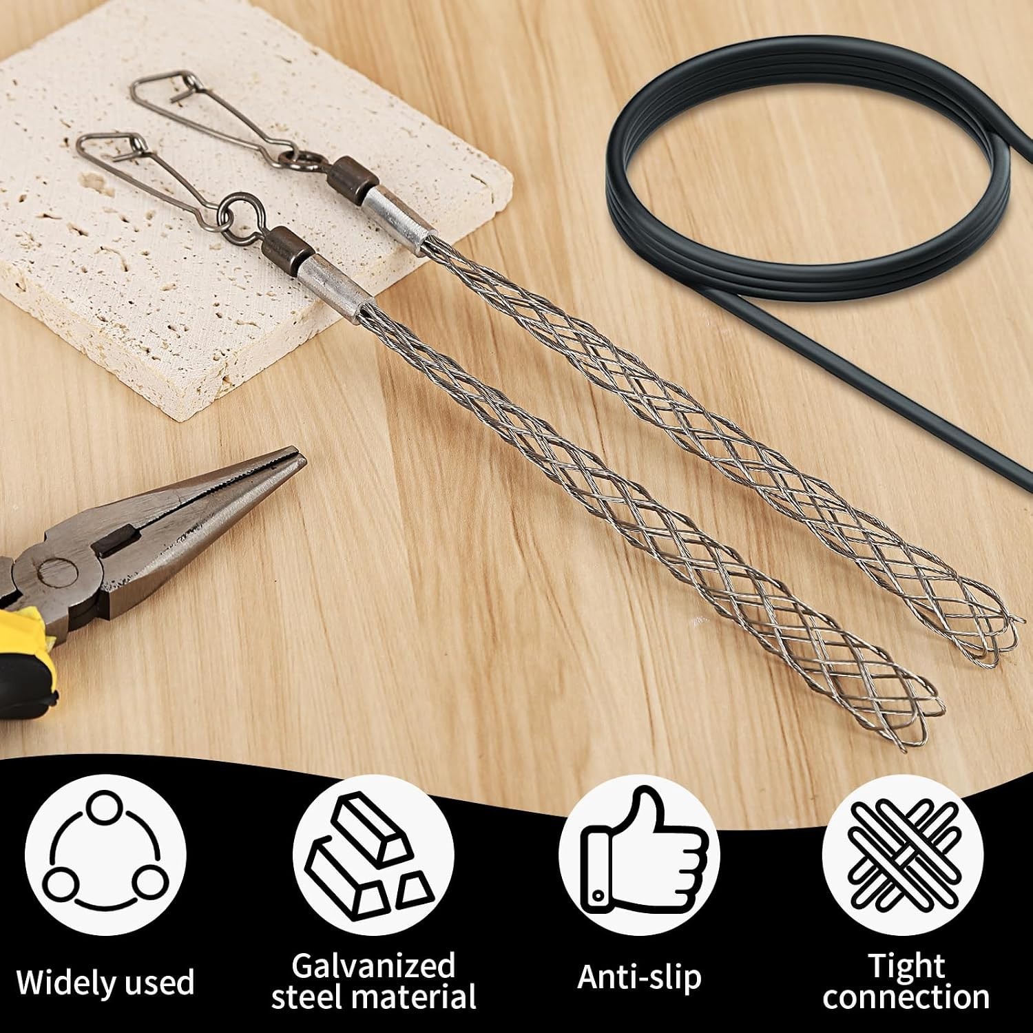 4PCS 1/2 in Wire Pulling Grip for Electrical Pulling Grips Wire Puller Tool f...