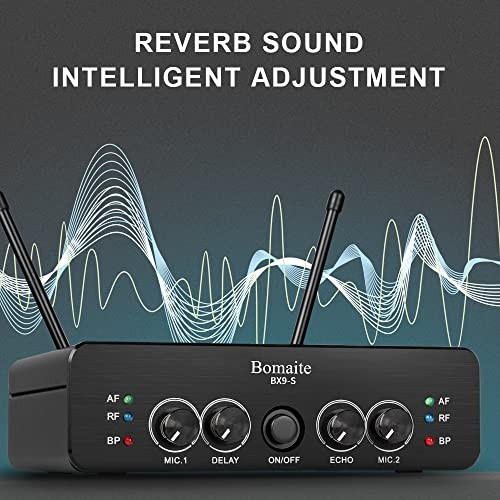 UHF Wireless Microphone System， Karaoke Microphone Wireless Mic Cordless BX9-S