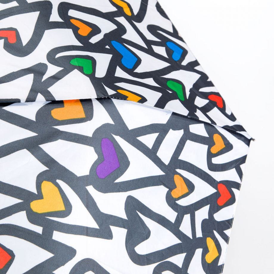 PAPER DESTINY rainbow hearts umbrella NWT