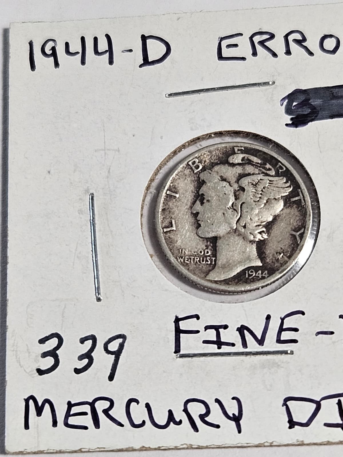 1944 D  Mercury SILVER Dime CIRCULATED SET SHIPPING #339