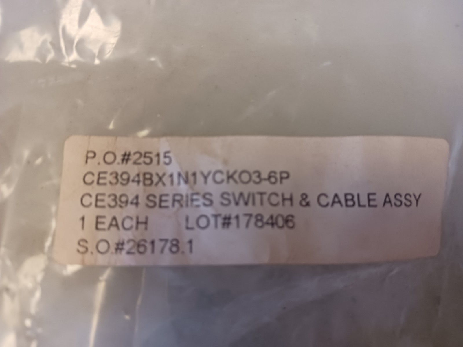 Intercom Switch & Cable Assy Mason CE394BX Black Helicopter Style Pilot & Crew