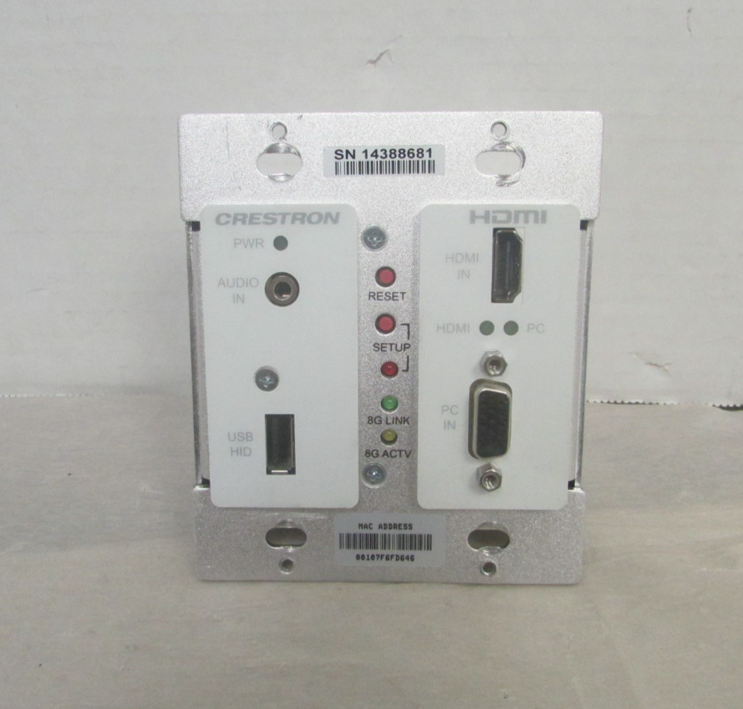 Crestron DM-TX-200-C-2G-W-T Wall Plate DigitalMedia 8G+ Transmitter 6505823
