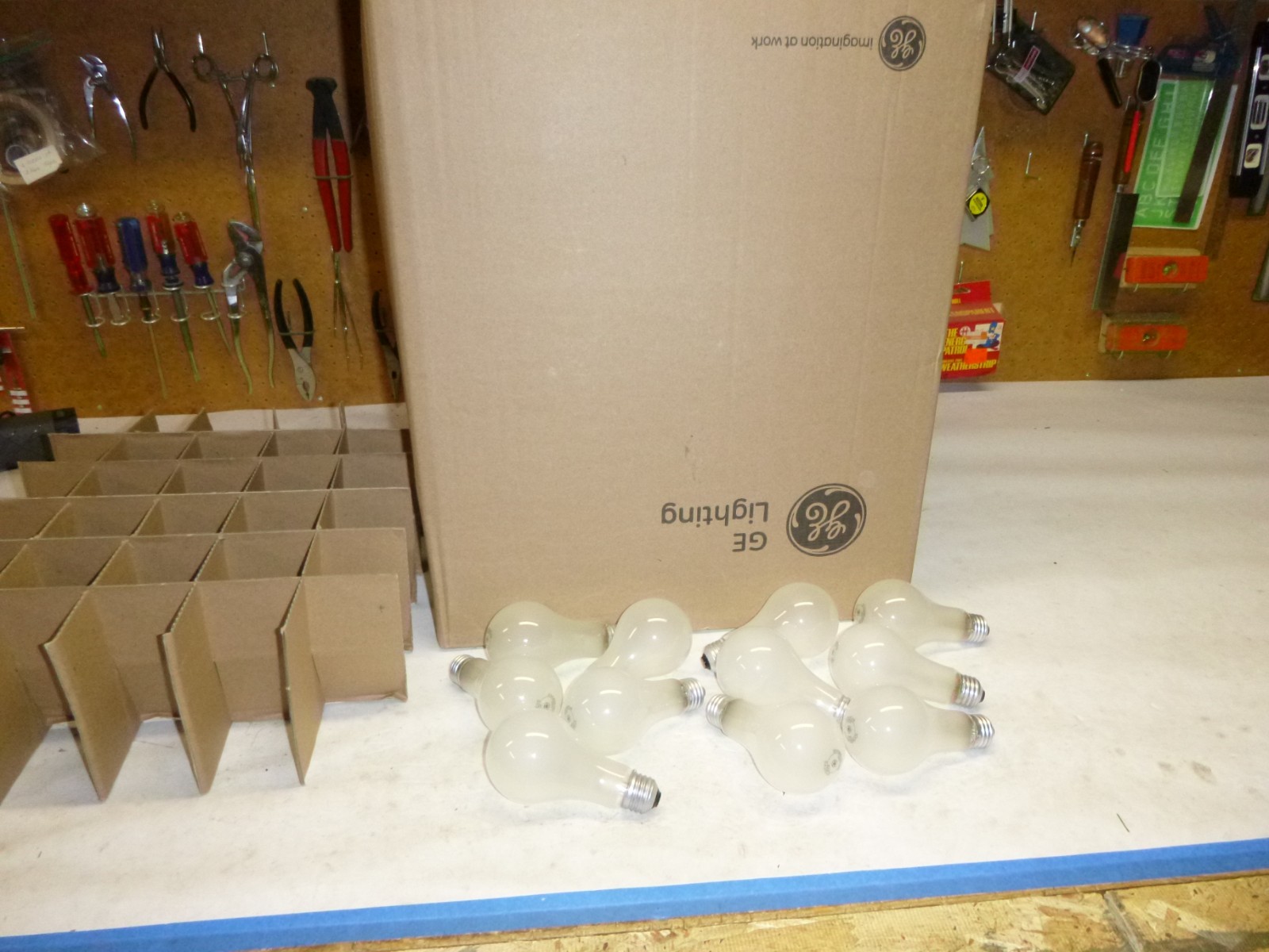 Full case of 120 brand new GE 75w rough service light bulbs