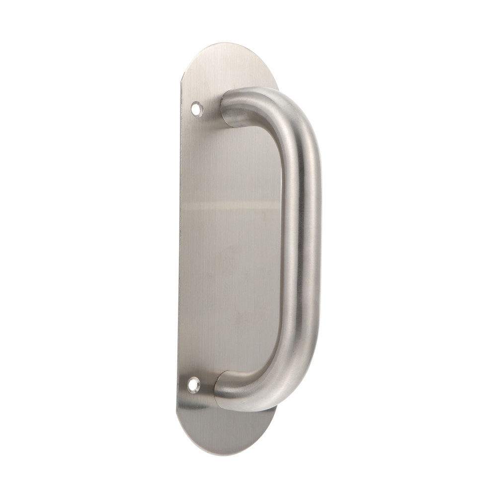Stainless Steel Door Handle Pull Plate Commercial Door Handle Puller (Silver)