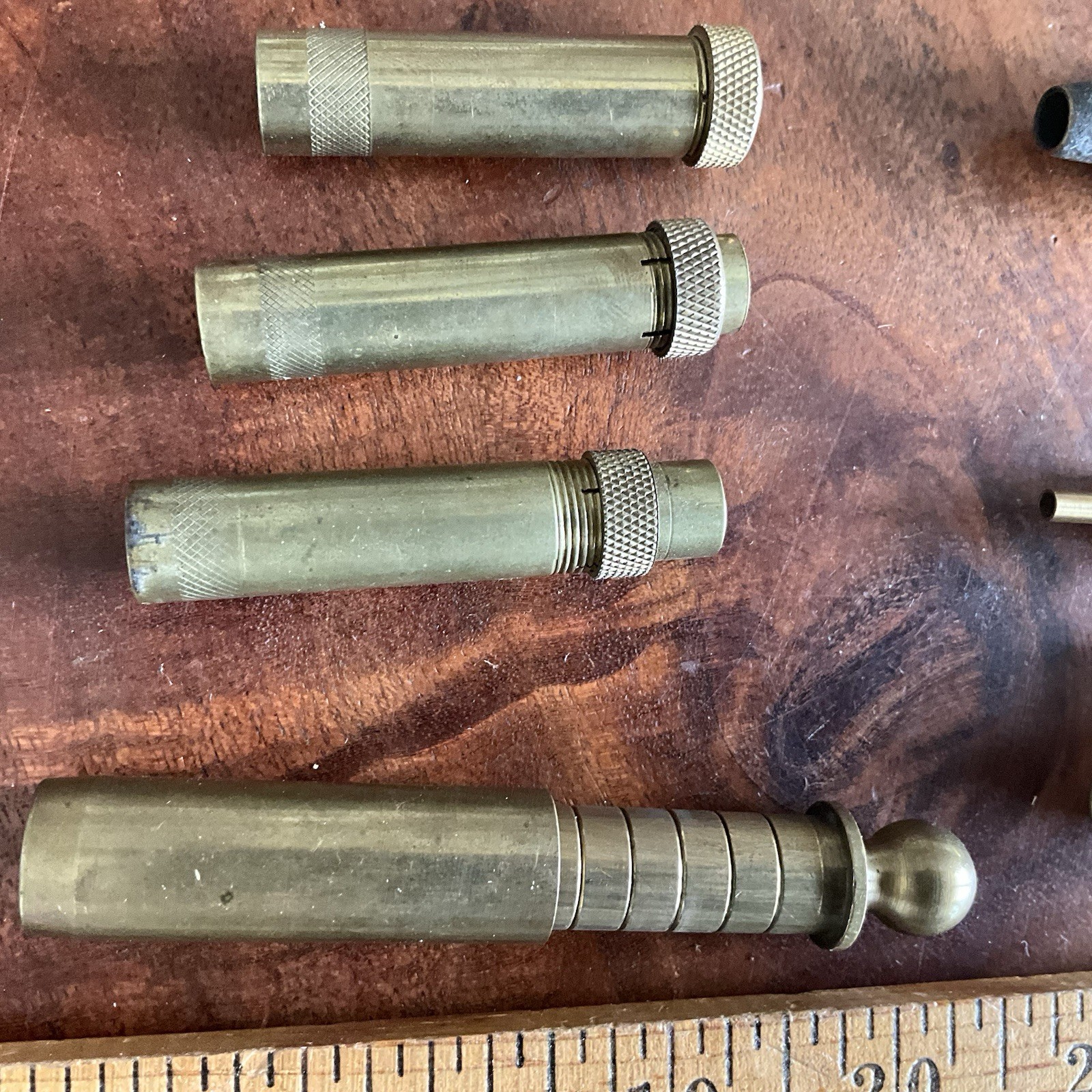 Lot of 9 Powder Flask Spouts Measures for Muzzleloaders and Muzzleloading