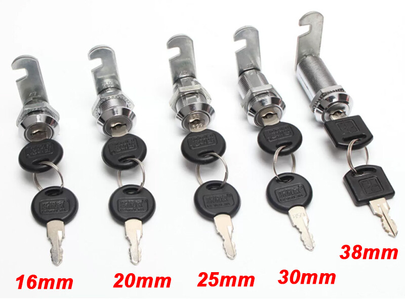 Thread Cam Lock for File Cabinet Mailbox Drawer Cupboard Desk Locker + 2 Keys