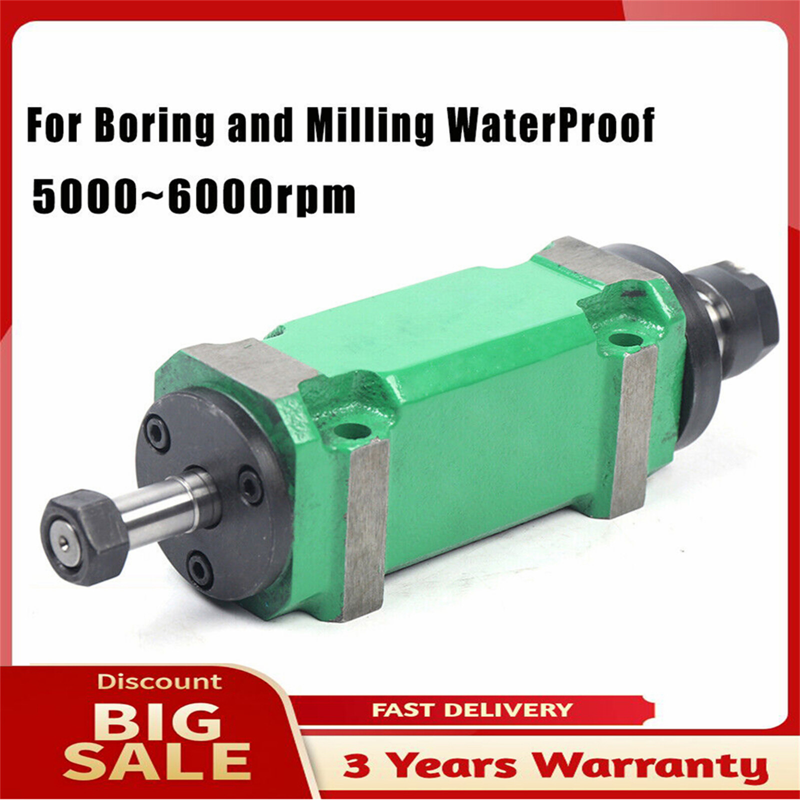 ER20 Power Milling Head Spindle Unit Waterproof for CNC Boring Cutting Machine