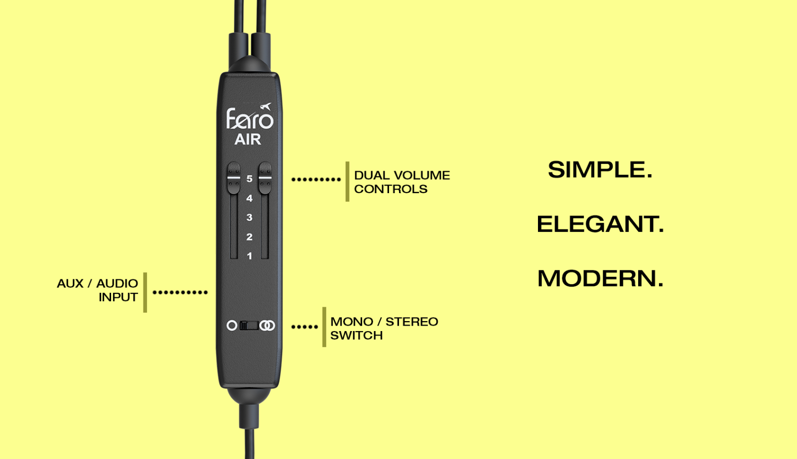 FARO AIR, LIGHTWEIGHT PREMIUM AVIATION HEADSET w/ GA Connectors