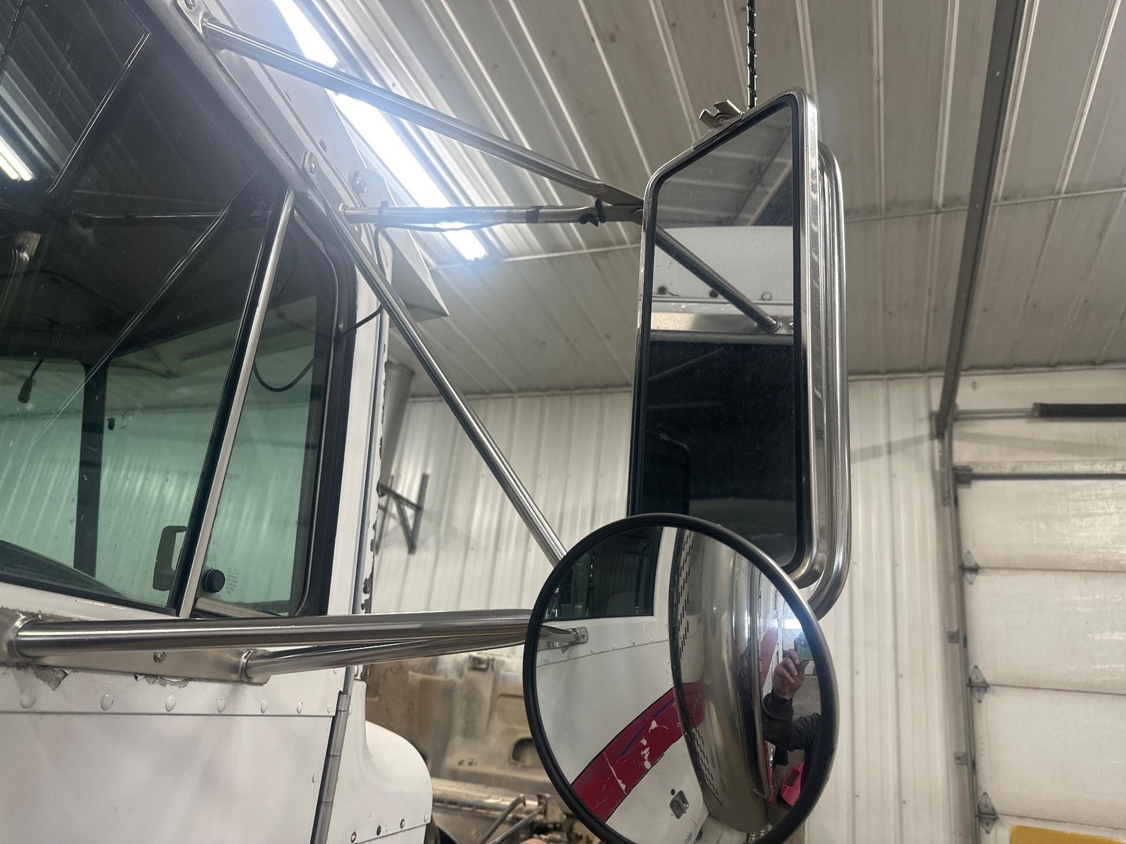 1987-2005 Peterbilt 377 STAINLESS Right/Passenger Door Mirror - Used
