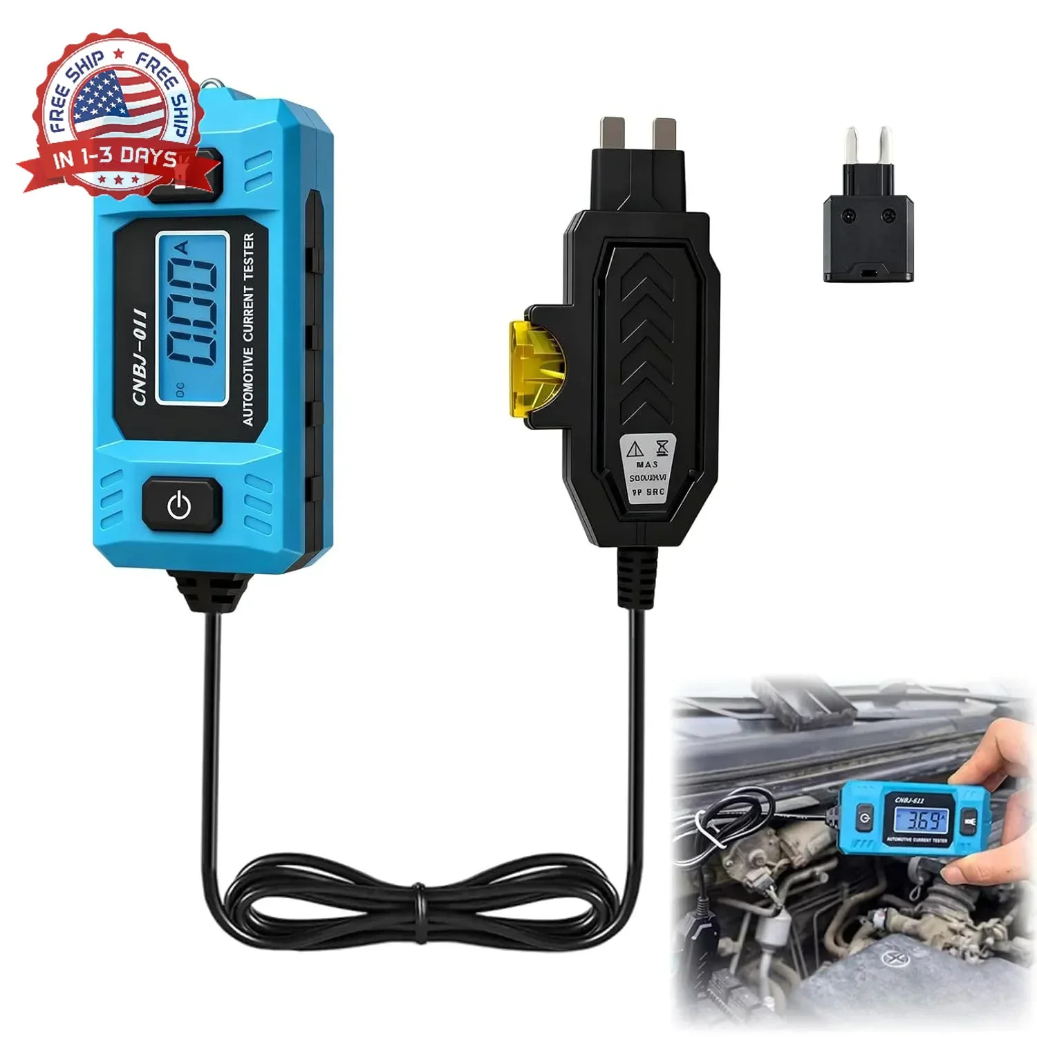 Automotive Circuit Fault Probe Tester, 20A 48V-High-Precision Current Tester, 2-