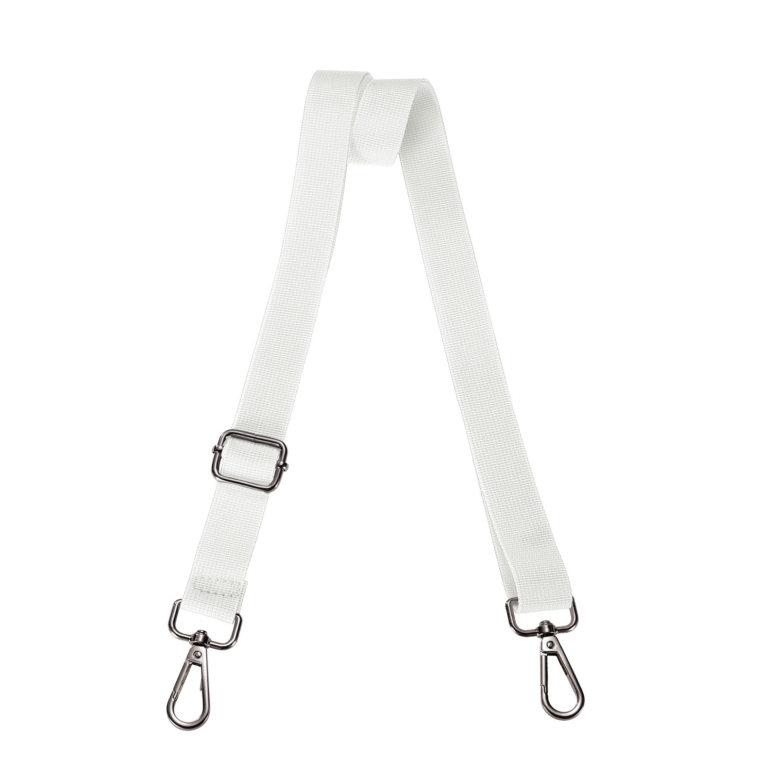 2.5cm Adjustable White Wide Shoulder Strap with Black Pull Core Buckle