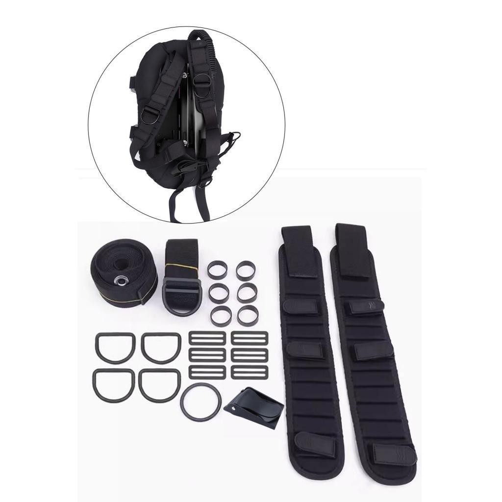 Scuba Diving Backplate Dir Harness Set, BCD Holder Crotch Strap cam Buckle O