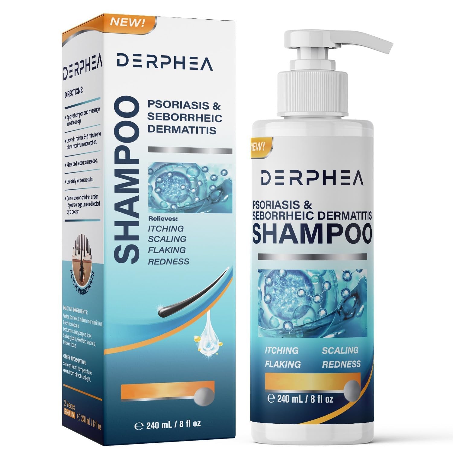 Psoriasis Shampoo: Folliculitis, Seborrheic Dermatitis, Dry Scalp Relief; Itchy