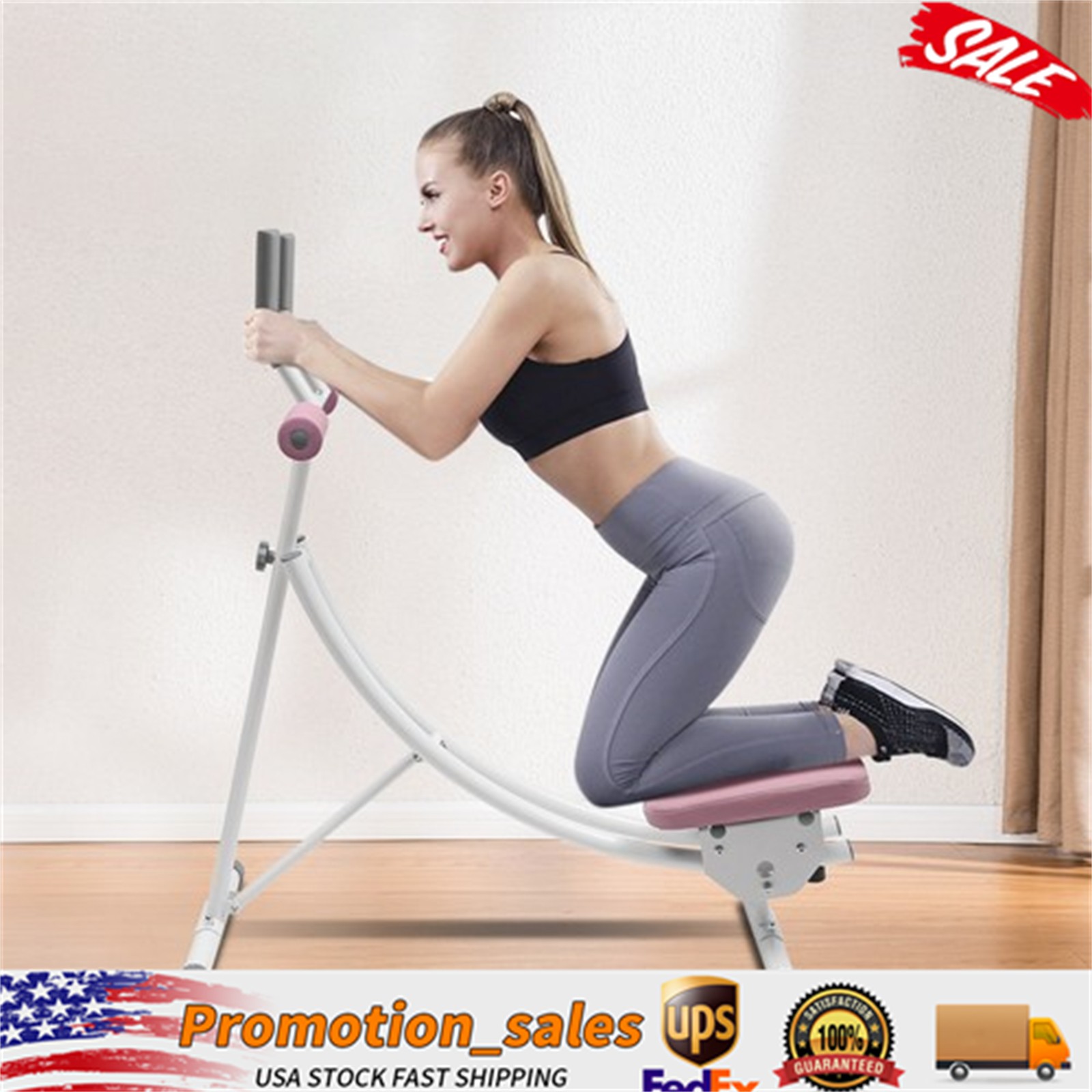 Foldable AB Machine AB Cruncher Abdominal Workout Sit Up Bench Core Toner Shaper
