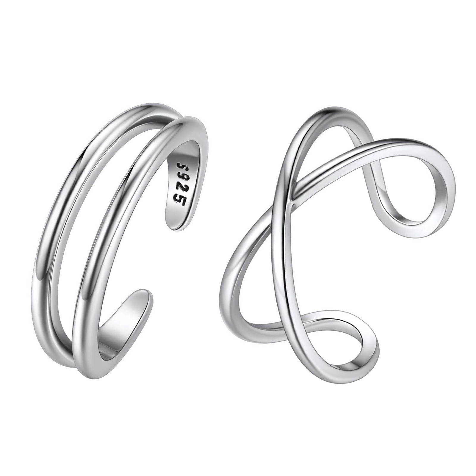 ChicSilver 925 Sterling Silver Toe Ring Minimalist Hypoallergenic Adjustable ...