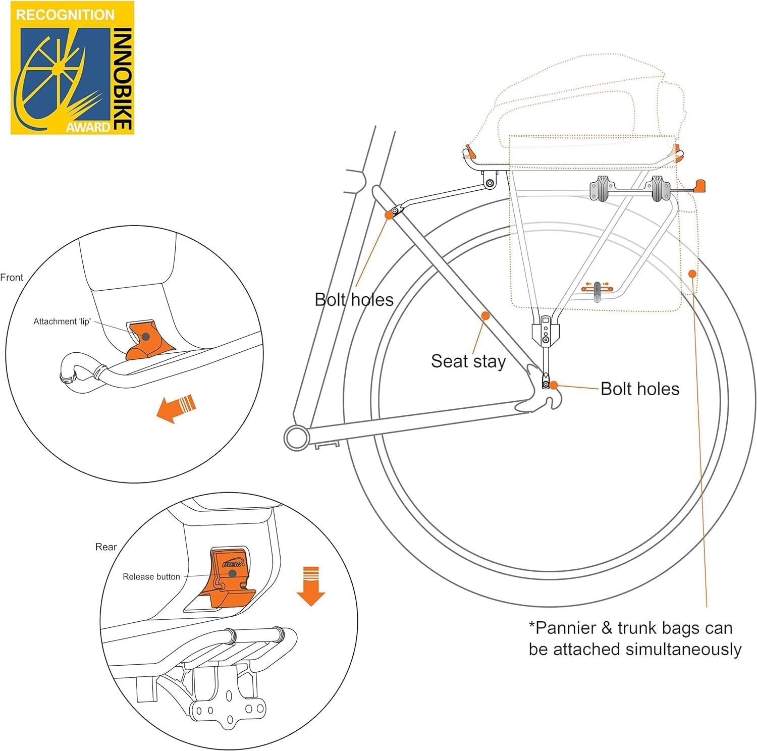 Bike Rack - Bicycle Touring Carrier Plus+ for Disc Brake/Non-Disc Brake Mount