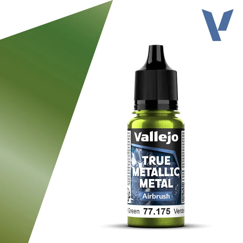 Vallejo True Metallic 77.175 Amber Green Airbrush 18ml