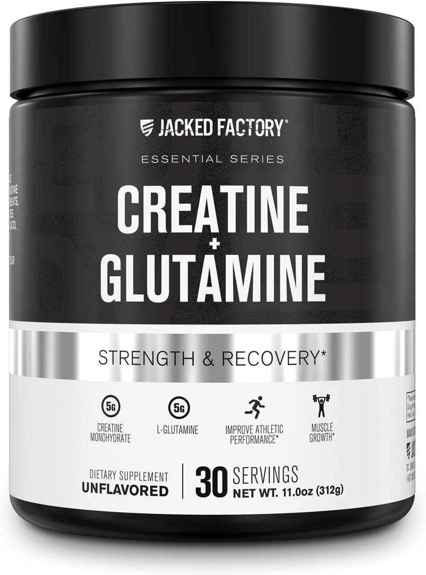 Creatine + Glutamine - Creatine Supplement with L-Glutamine for Muscle Recove...