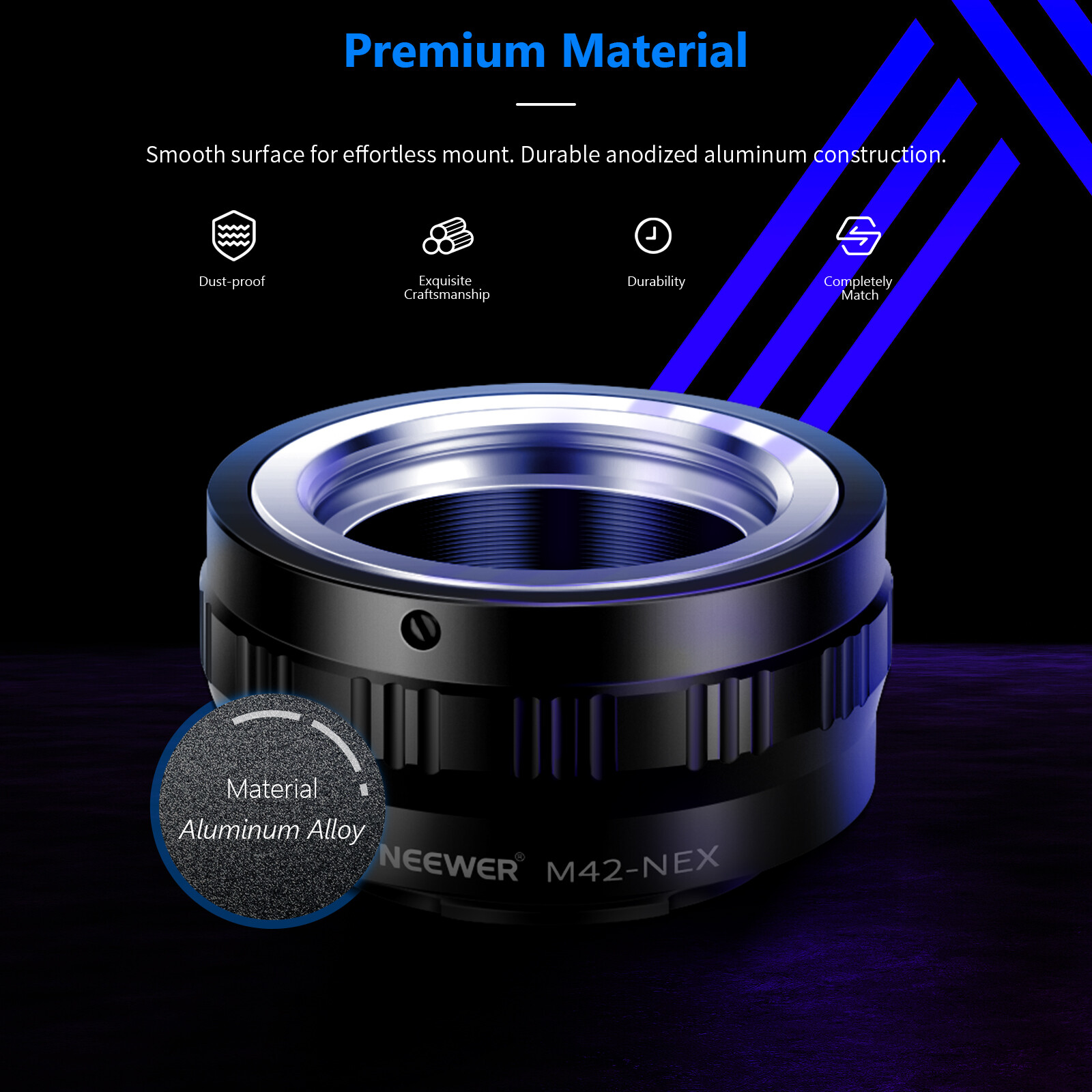 Neewer Adjustable M42 Screw Lens to Sony NEX E-Mount Camera Mount Adapter