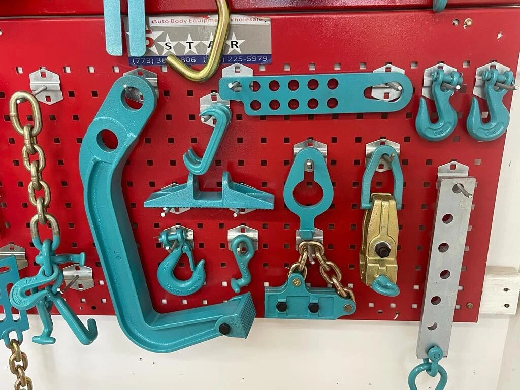 SET#85 HEAVY DUTY AUTO BODY FRAME MACHINE 50 PIECES PULLING TOOLS AND CLAMPS