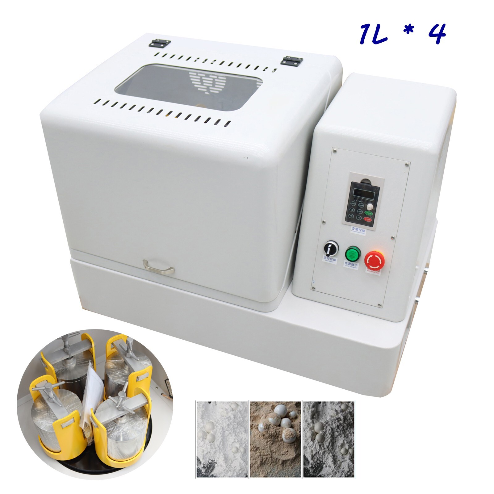 4L Pulverizer Ball Mill Machine Lab Planetary Ball Grinding Machine w/4x 1L Ball