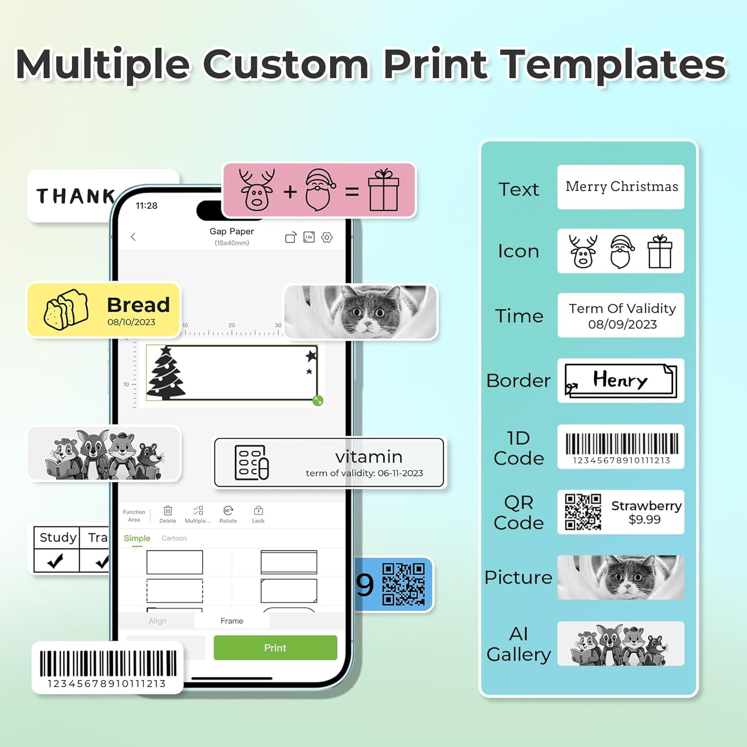 Bluetooth Label Maker P21 - Wireless Mini Printer for Home, Office, School