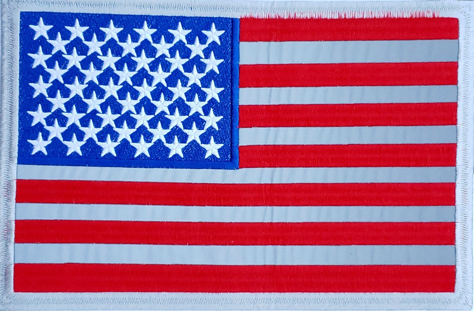 US USA AMERICAN FLAG 11" Tactical Morale PATCH IRON-ON Reflective