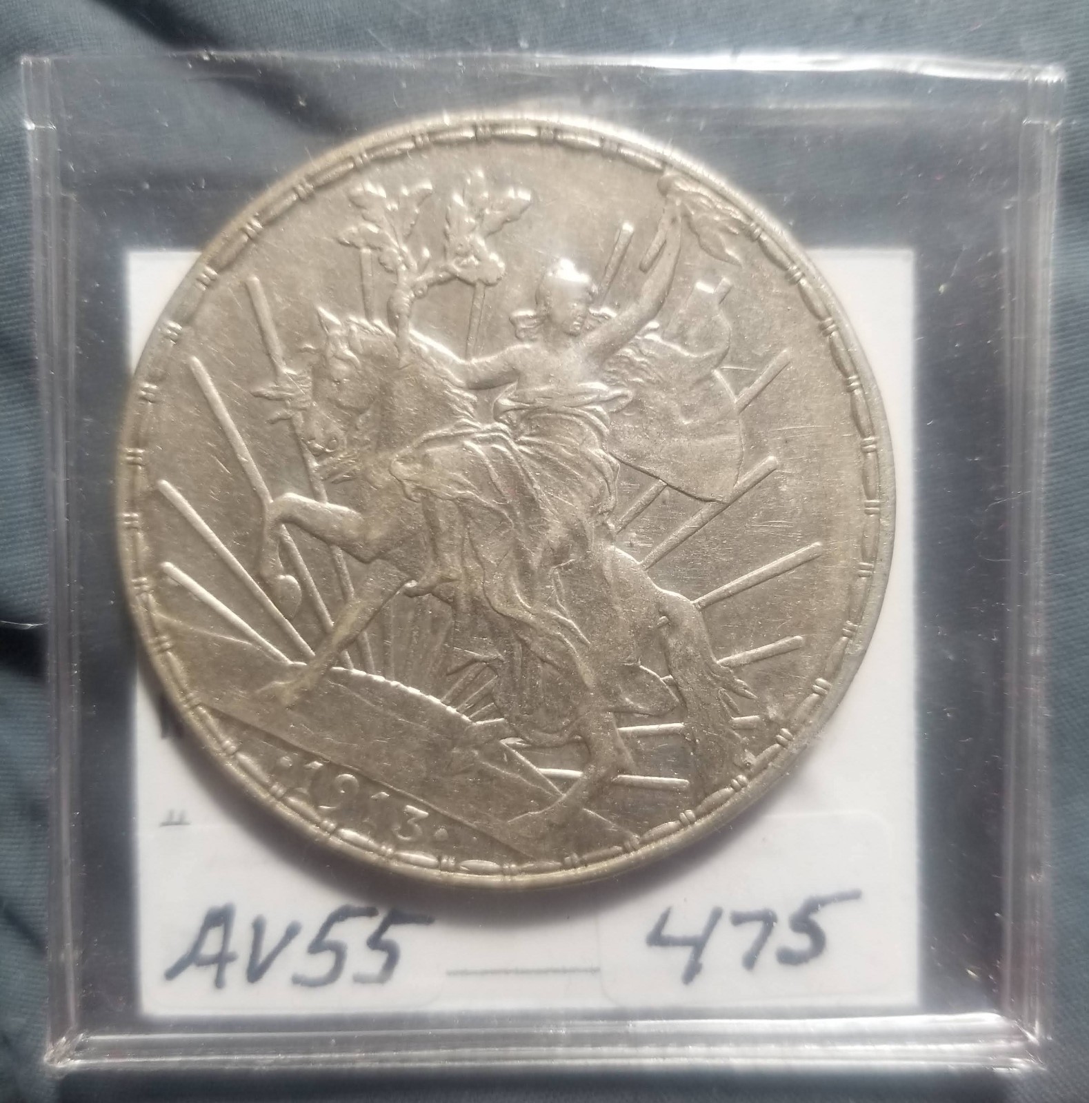 1913 MO MEXICO SILVER CABALITTO PESO AU+